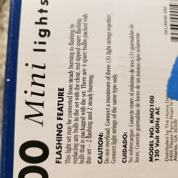 NIB 100 Multi-Color Christmas Lights Indoor/Outdoor Flashing Bulb ~ 5 AVAILABLE - Picture 7 of 8